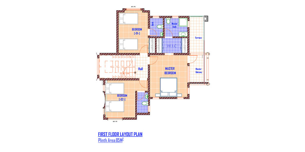 Three Bedroom Maisonette - First Floor Plan